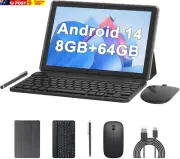 10 Inch Tablet 2 in 1 Tablets 10" Android 13 Tablets 8GB+64GB with Keyboard and