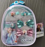 New 2023 DISNEY FROZEN Mini Hair Accessories Backpack-Ponytail Bows Clips