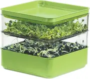 Seed Sprouter Kit Two Tier Stackable Seedling Starter Tray with Lid Microgreen