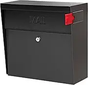Mail Boss 7162 Metro Locking Wall Mount Mailbox, Black