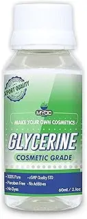 MYOC Glycerine | Pure & Cosmetic Grade | Deep Hydration for Skin & Hair | Ideal for DIY Skincare, Soaps & Beauty Preparation - 60ml / 2.03 Fl Oz