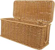 Storage Organizer for Cords Multi Functional Outlet Cover and Cord Storage Bin for Home and Office Tangle Prevention Spacious Design Elegant Rattan Weave