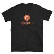 Official Ubuntu Stacked Orange White Logo OS Linux T-Shirt