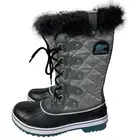 Sorel Tofino Snow Boots Women 9.5 Gray Waterproof QuarryCloud Faux Fur NWT $190
