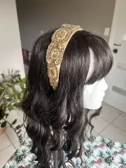 Beige Brown Diamanté Encrusted fascinator Headband