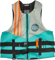 Fly Racing Mens Neoprene Floatation Vest Life Jacket Teal/Grey/Orange 3XL