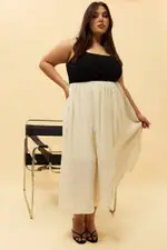 Beige Midi Dress Sleeveless Scoop Neck Linen Blend