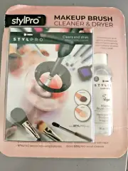StylPro MakeUp Brush Dryer & Cleaner Set 5oz Solution Brand New