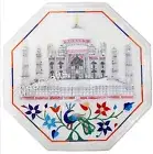 Marble Coffee Table Top Mother of Pearl Inlay Work Sofa Side Table for Hotel