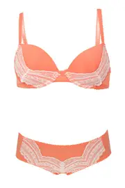 Padded Bra W Lace Trim & Hipster Brief Set--BASS-9296