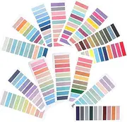 TEHAUX 14 Sheets Index Post Colorful Reading Strips Portable Reading Strips Paper Bookmark Labels Sentence Markers Stick on Binder Tabs Highlight Strips Highlighter Tape The Pet