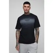 Mens Black Tall Limited Edition Print Spay Wash T-Shirt