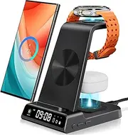 leQuiven Wireless Charger for Samsung S25, 3 in 1 Wireless Charging Station for Galaxy S24 Ultra/Z Fold 6/Z Flip 6/S23 Ultra/S23+, Samsung Watch Charger for Galaxy Watch Ultra/7/Buds 2Pro