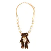 [Yvmin] Yvmin Teddy-bear Star Necklace ONE SIZE GOLD/BROWN