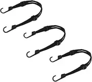 SWOOMEY 3pcs Tie Down Cargo Straps with Hooks Stretchy Luggage Bundling Belts for Motorcycles and Bicycles Durable Auto Luggage Tie Straps Black