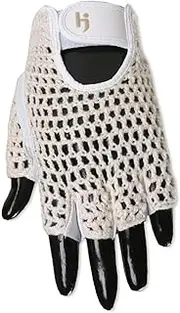 [HJ Glove] Original Half Finger Glove (Ladies, Left, Medium Large) White, White