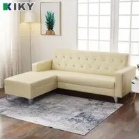 在飛比找森森購物網優惠-【KIKY】晶鑽風華L型沙發-高級水鑽拉釦(三色可選)