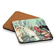 Country Kitchen Cork Backed Coasters Parrots Birds Set 6