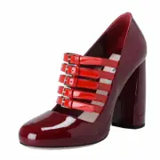 Miu Miu Women's Red Patent Leather High Heel Pumps Shoes Sz 5 7 8 10