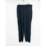 Vince Wool-Blend Flannel Easy Pull-on Black Pants Size 2X NWT