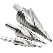 3PCS/ 4-32MM HSS Cobalt Step Stepped Drill Bit Set Silver High Speed Steel Spiral For Metal Cone Triangle Shank Hole