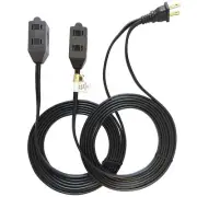 HONDERSON 6-Outlets Flat Extension Cord, DOUBLE 3-OUTLETS POWER STRIP with Sa...