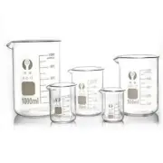 BEAKERS, Borosilicate Glass Graduated Laboratory Low Form Beakers, 4 sizes