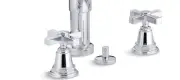 Kohler Pinstripe® Pure Vertical spray bidet faucet with cross handles