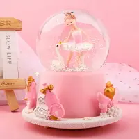 在飛比找樂天市場購物網優惠-跳舞芭蕾舞女孩水晶球音樂盒 外轉自動飄雪彩燈 學生生日禮物擺