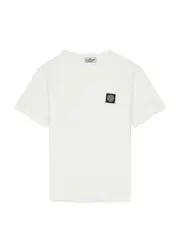 Stone Island Kids Logo Cotton T-shirt (10-12 Years) - Cream - 12YR (12 Years) 12YR (12 years)