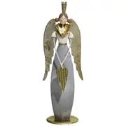 LVD Metal/MDF Rustic Angel w/ Heart Christmas Home Tabletop Decor 34.5cm