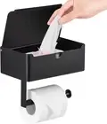 Large Toilet Paper Holder with Shelf, Wipes Dispenser and Storage, Stainless