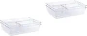 OATIPHO 2 Sets 4pcs Modern Desktop Compartment Storage Box Case Stacking Jewelry Boxes for Makeup Drawers Living Room Bedroom Study Garden