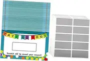 SHINEOFI DIY Scratch Off Cards Set Craft for Kids Classroom Prizes Exciting Party Decorations