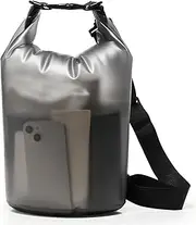 [WEPOET] Dry Bags for Kayaking Waterproof, 5L/10L Dry Storage Bag, Lightweight Roll Top Wet Bag for Swimming, Boating, Fishing, Travel, Camping & Beach, Small(Black)