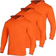 VENDACE High Visibility Safety Long Sleeve Shirts for Men 3 Pack Hi Vis Construction Work Shirts with Hood
