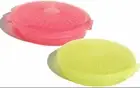 2 x Tupperware Clamshell Pill Change Keeper Container Round Pink & Yellow New