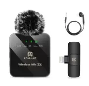 Puluz For iPhone Receiver Video Record Wireless Dual Lavalier Mini Microphone