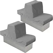 Back to Back Boat Seat Covers，Replacement Boat Lounge Seat Covers, Microfiber Soft Stretchable Fabric Covers for Protector Boat Seats (Gray, 2 Sets)