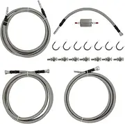 SS Braided Stainless Steel Fuel Line Compatible with 1999-2003 GMC Sierra/Chevy Silverado 1500/1500HD/2500 V8 GAS & Flex,(NOT for 4.3L V6 or 6.6L Diesel & NOT for 2500HD or 3500)