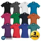 3 x Ladies Crew Polo Shirt Top Size 8 10 12 14 16 18 20 22 24 Womens New P400LS