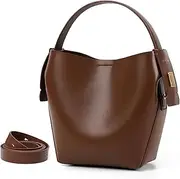 [LA'FESTIN] LA FESTIN Leather Bucket Bags for Women - Adjustable Long Strap Designer Crossbody Handbags, Shoulder Purse for Everyday Use
