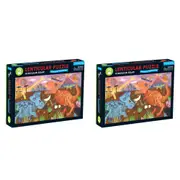 2x 75pc Mudpuppy Lenticular Kids/Children Jigsaw Puzzle Toy 45x26cm Dinosaur 5+