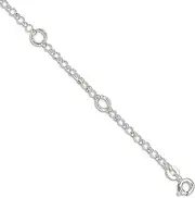 [JewelryWeb] 925 Sterling Silver Solid Polished Fancy Teen Bracelet 15 Centimeters Spring-Ring 5mm Wide Link-Bracelet