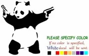 PANDA WITH GUNS Vinyl Decal Sticker Car Window Bumper Wall Laptop 6"