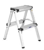 2-step foldable ladder stool aluminum frame portable anti slip 49 cm high