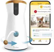 360° Dog Tracking-Treat Camera+ Nanny-w/AI Smart-Home Emergency &Safety Alerts