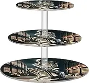 Joitme Skeleton Thinker 3 Tier Cupcake Stand for Party Acrylic Cupcake Tower Display Serving Trays for Party Dessert Table Decor Baby Shower Desert