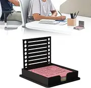 Sticky Note Holder Compatible with Post It Notes, Stencil for 3x3 Notes, Organizer & Dispenser(Black)