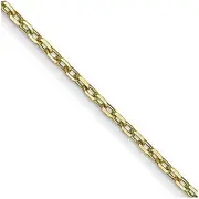 [JewelryWeb] 10k Solid Yellow Gold .8mm Sparkle Cut Cable With Spring-Ring Clasp Chain Necklace 56 Centimeters Chain-Necklace for Women and Men